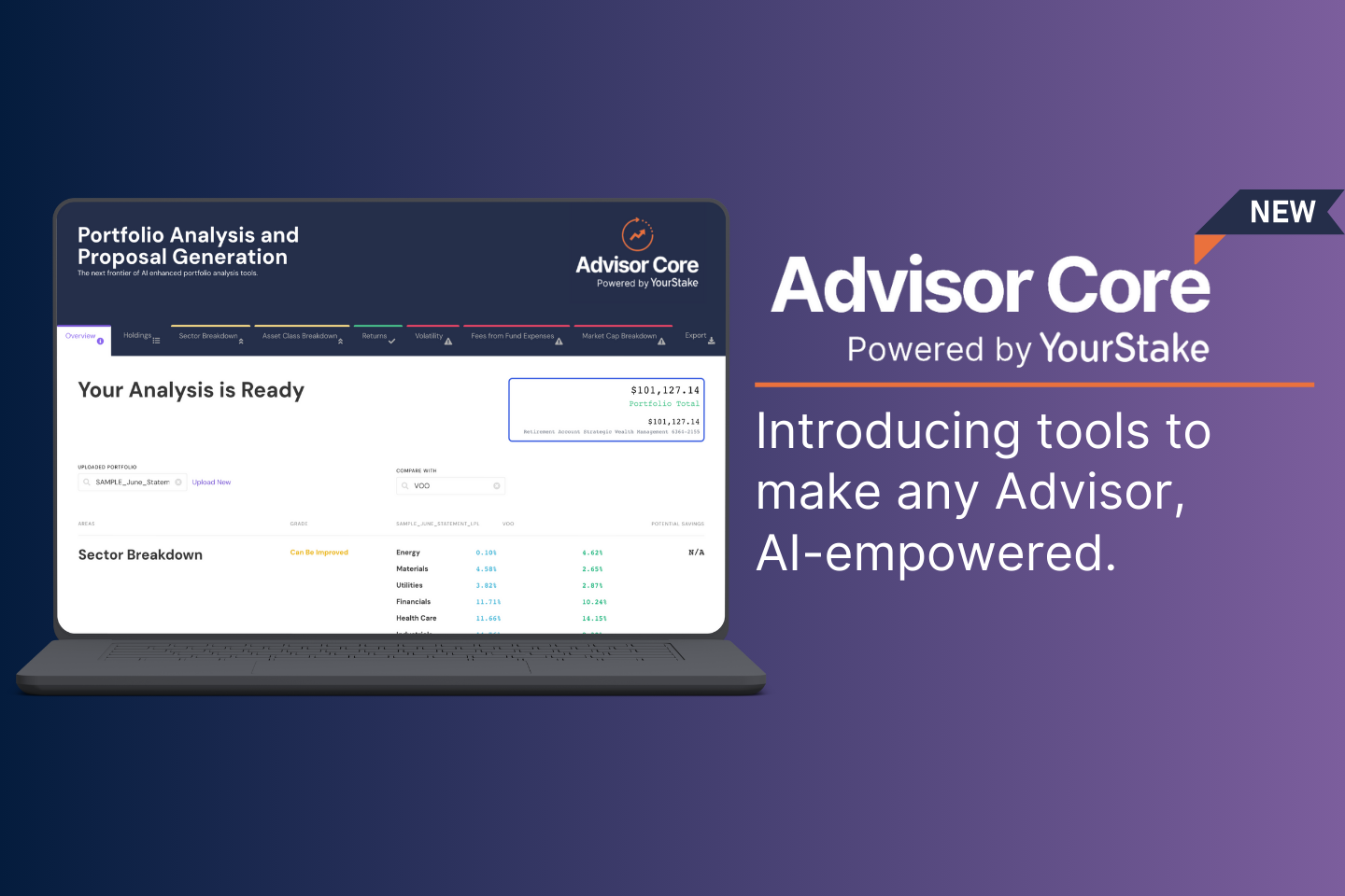 We've launched Advisor Core, a new portfolio analysis and proposal